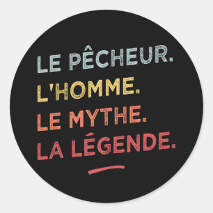 Sticker Rond Le pêcheur l'homme le mythe la légende