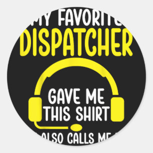 Sticker Rond Le père d'un répartiteur 911 - Mon répartiteur pré