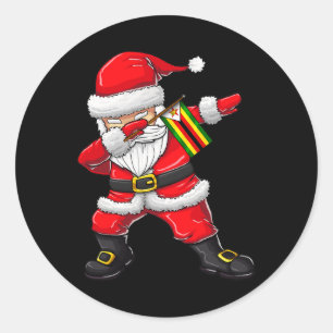 Sticker Rond Le Père Noël Du Zimbabwe Enfants Garçons Filles No