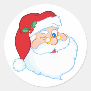Sticker Rond Le Père Noël en train de sombrer