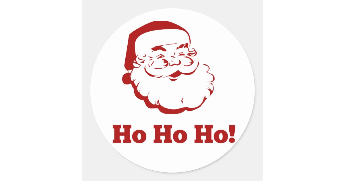 Sticker Rond Le Pere Noel Ho Ho Ho Zazzle Fr