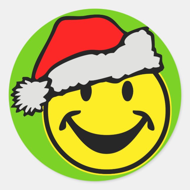 Sticker Rond Le père noël votre backgr. et idées (Devant)