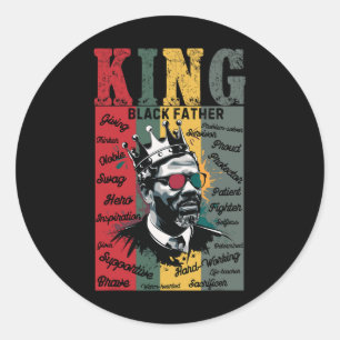 Sticker Rond Le père noir King Black vit un problème Histor noi