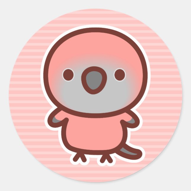 Sticker Rond Le perroquet de Rosa Bourke (Devant)