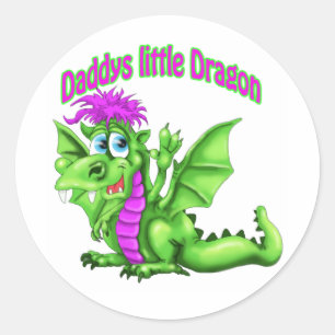 Sticker Rond Le petit dragon de papa