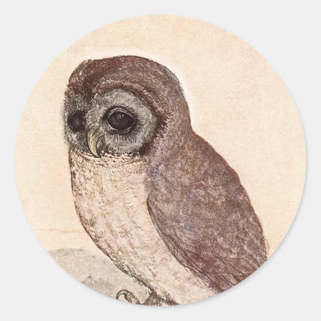 Sticker Rond Le Petit hibou | Albrecht Dürer (Devant)