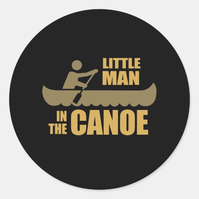 STICKER ROND LE PETIT HOMME DANS LE CANOÉ (Devant)