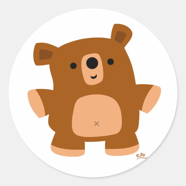Sticker Rond Le petit ours (Devant)