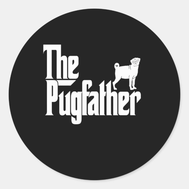 Sticker Rond Le petit-père mignon chien (Devant)