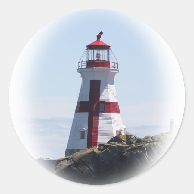 Sticker Rond Le phare d'East Quoddy (Devant)