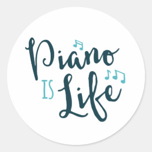 Sticker Rond Le piano est la vie