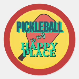 Sticker Rond Le pickleball est mon humour de bonheur