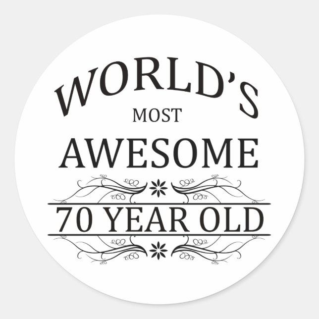 Sticker Rond Le plus génial des 70 ans du monde (Devant)