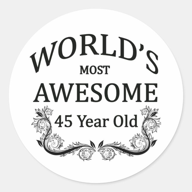 Sticker Rond Le plus génial du monde 45 ans (Devant)