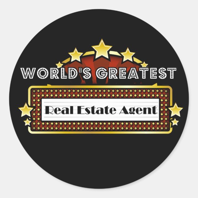 Sticker Rond Le plus grand agent immobilier du monde (Devant)