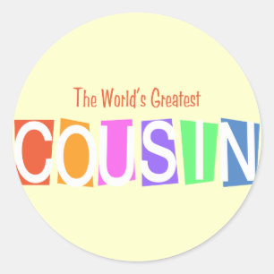 Sticker Rond Le plus grand cousin du monde rétro