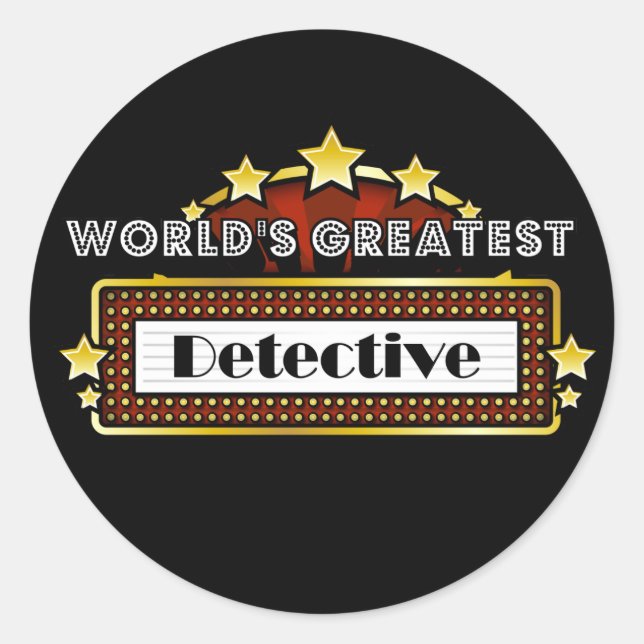 Sticker Rond Le plus grand détective du monde (Devant)