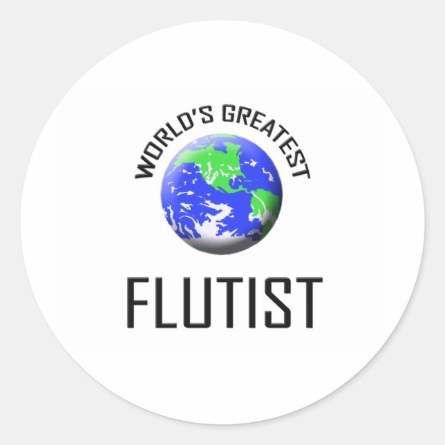 Sticker Rond Le plus grand flûtiste du monde (Devant)