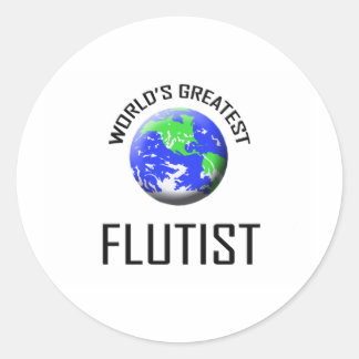 Sticker Rond Le plus grand flûtiste du monde