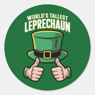 Sticker Rond Le plus grand Humour irlandais du monde Leprechaun