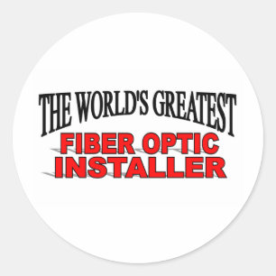 Sticker Rond Le plus grand installateur de fibre optique au mon