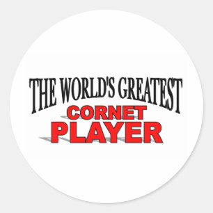 Sticker Rond Le plus grand joueur de cornet du monde