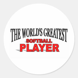 Sticker Rond Le plus grand joueur de softball du monde