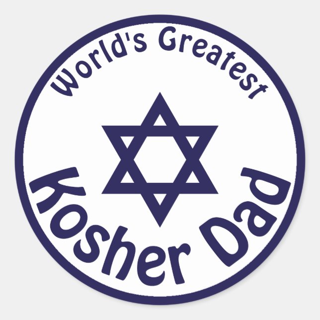 Sticker Rond Le plus grand papa Kosher du monde (Devant)