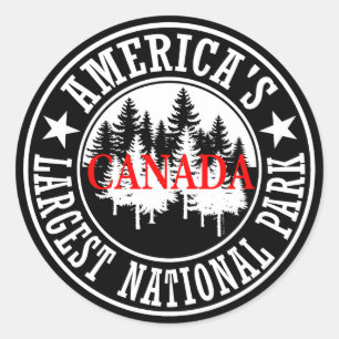 Sticker Rond Le plus grand parc national du Canada en Amérique
