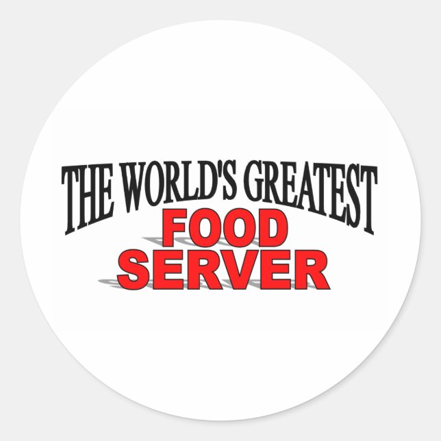 Sticker Rond Le plus grand serveur de la nourriture du monde (Devant)