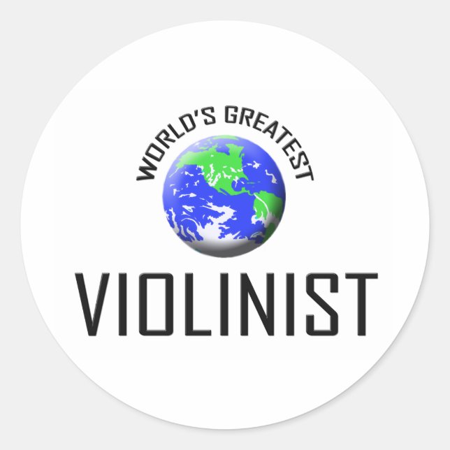 Sticker Rond Le plus grand violoniste du monde (Devant)