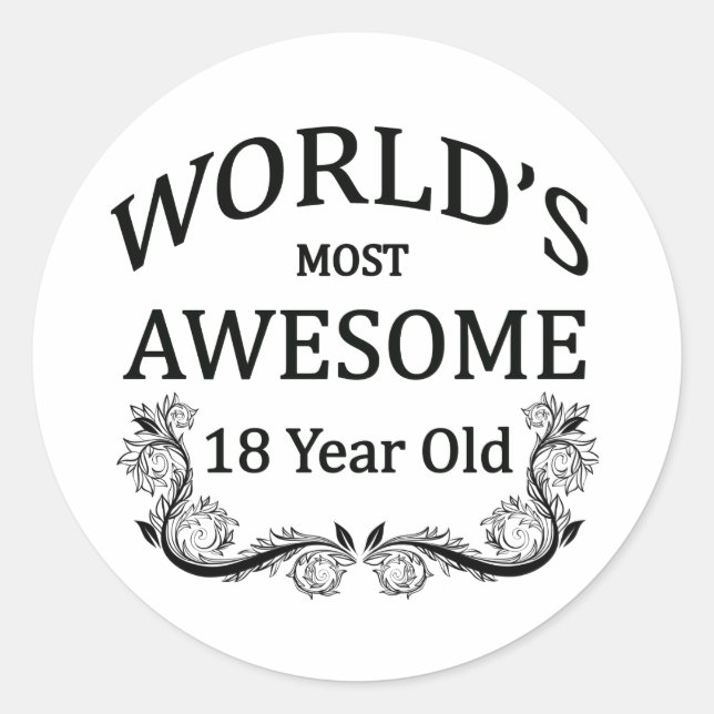 Sticker Rond Le plus impressionnant du monde 18 ans (Devant)