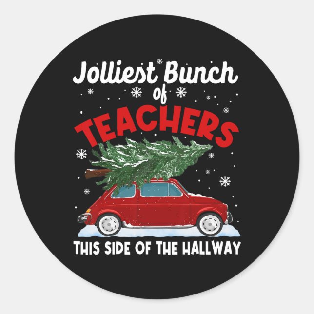 Sticker Rond Le Plus Jolis Groupe D'Enseignants De Ce Côté De L (Devant)