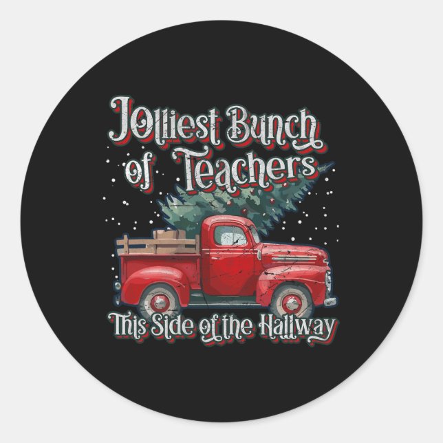 Sticker Rond Le Plus Jolis Groupe D'Enseignants De Ce Côté De L (Devant)