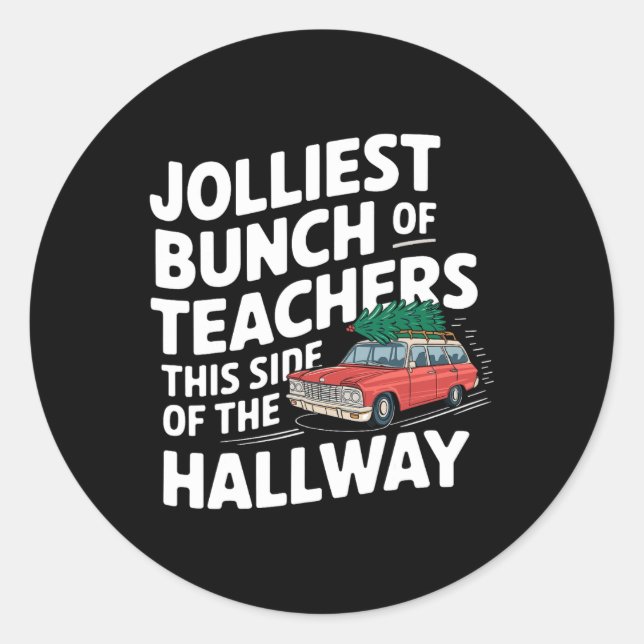 Sticker Rond Le Plus Jolis Groupe D'Enseignants De Ce Côté De L (Devant)
