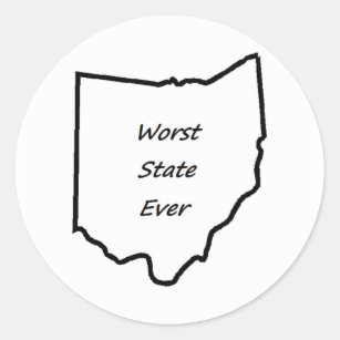 Sticker Rond Le plus mauvais état de l'Ohio jamais
