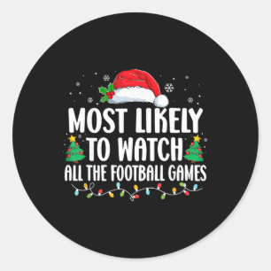 Sticker Rond Le Plus Probable À Regarder Tous Les Jeux De Footb