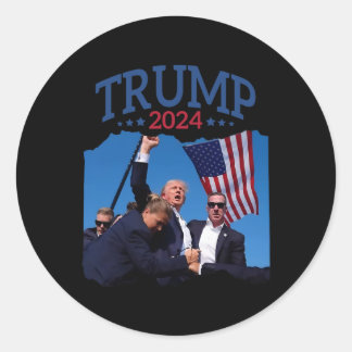 Sticker Rond Le poing court a tapé 2024 Priez pour Trump ne don