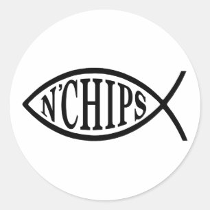 Sticker Rond Le poisson N ébrèche des poissons