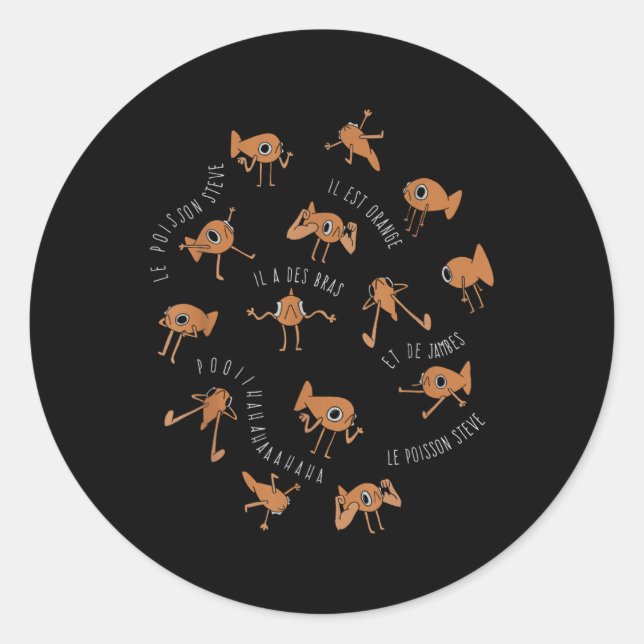 Sticker Rond Le Poisson Steve Funny Fish Meme _1 (Devant)