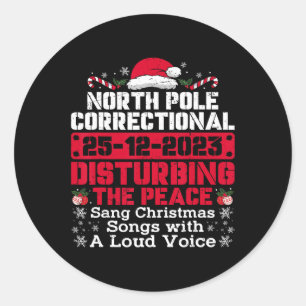 Sticker Rond Le Pôle Nord a chanté des chansons de noël avec
