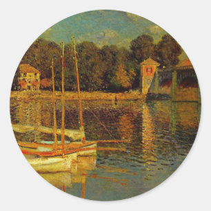 Sticker Rond Le pont d'Argenteuil par Claude Monet