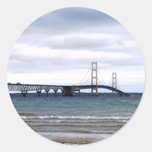 Sticker Rond Le pont Mackinac