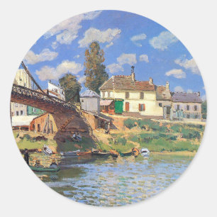 Sticker Rond Le pont Villeneuve-la-Garenne par Alfred Sisley