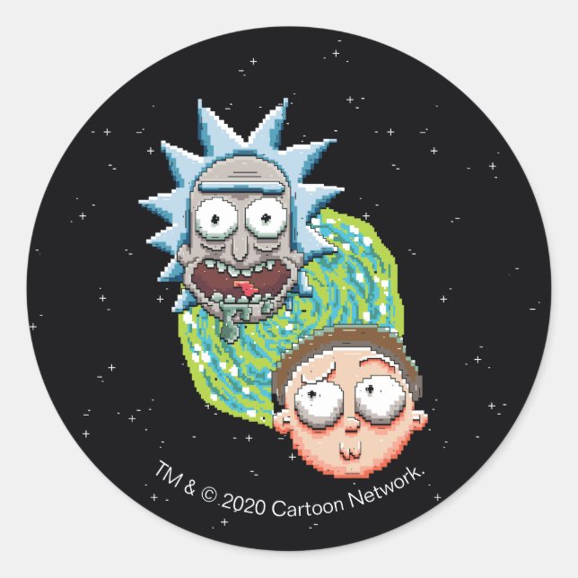 Sticker Rond Le Portrait de Rick et Morty (Devant)