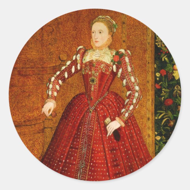 Sticker Rond Le portrait Hampden d'Elizabeth I d'Angleterre (Devant)