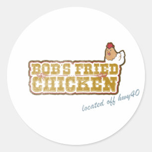 Sticker Rond Le poulet frit de Bob