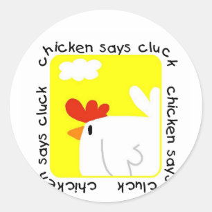 Sticker Rond Le poulet indique des T-shirts et des cadeaux de