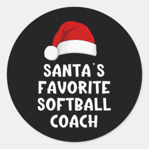 Sticker Rond Le préféré du Père Noël de Noël Softll Coach Funny