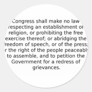 Sticker Rond Le Premier Amendement